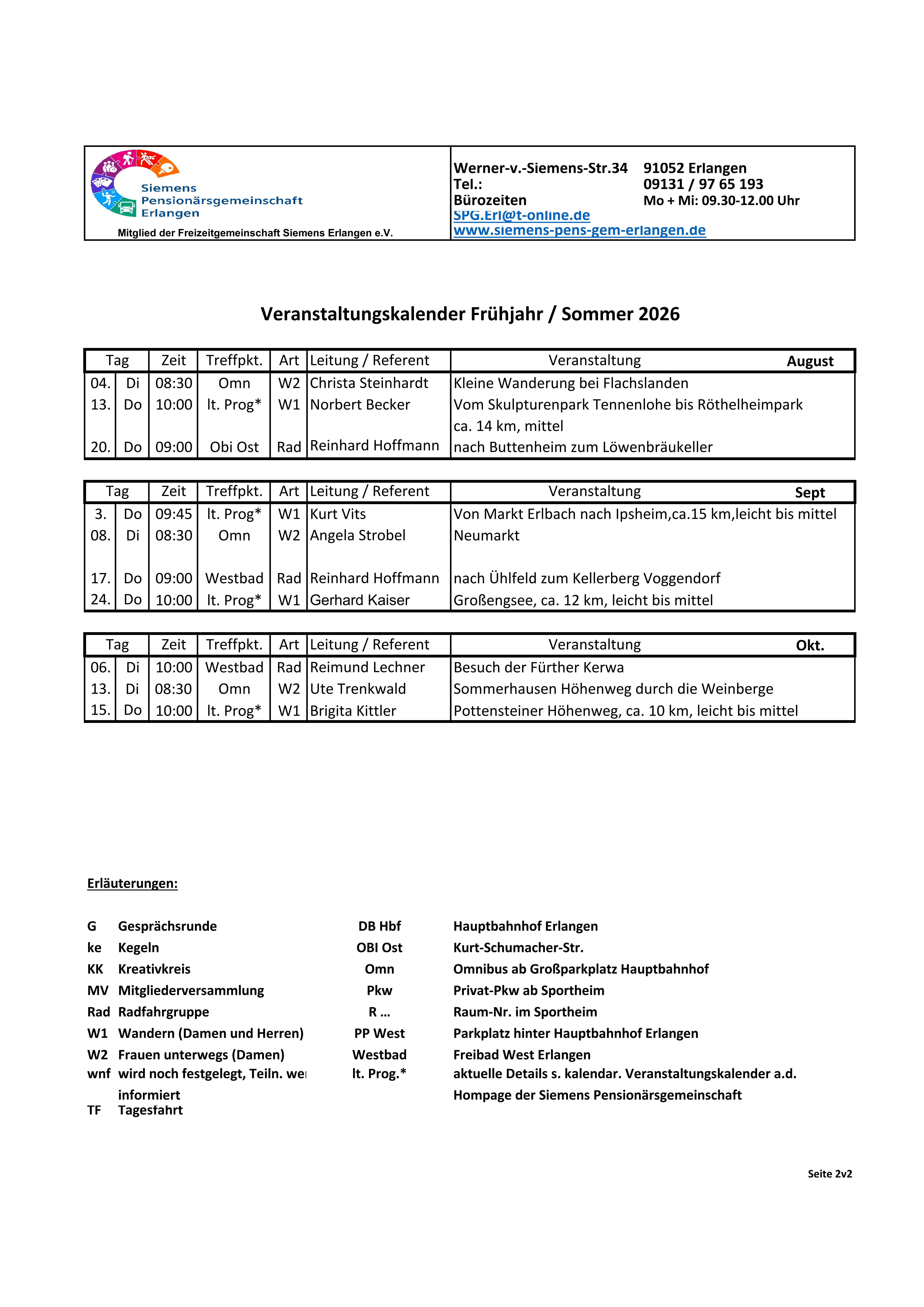 Veranstaltungskalender Herbst Winter 2025 2026 2